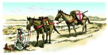 Crusader nearing Jerusalem